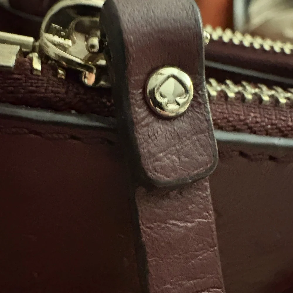 Kate Spade Bristol Drive Loden Ostrich-Embossed Leather Satchel-Cherrywood - Picture 6 of 8